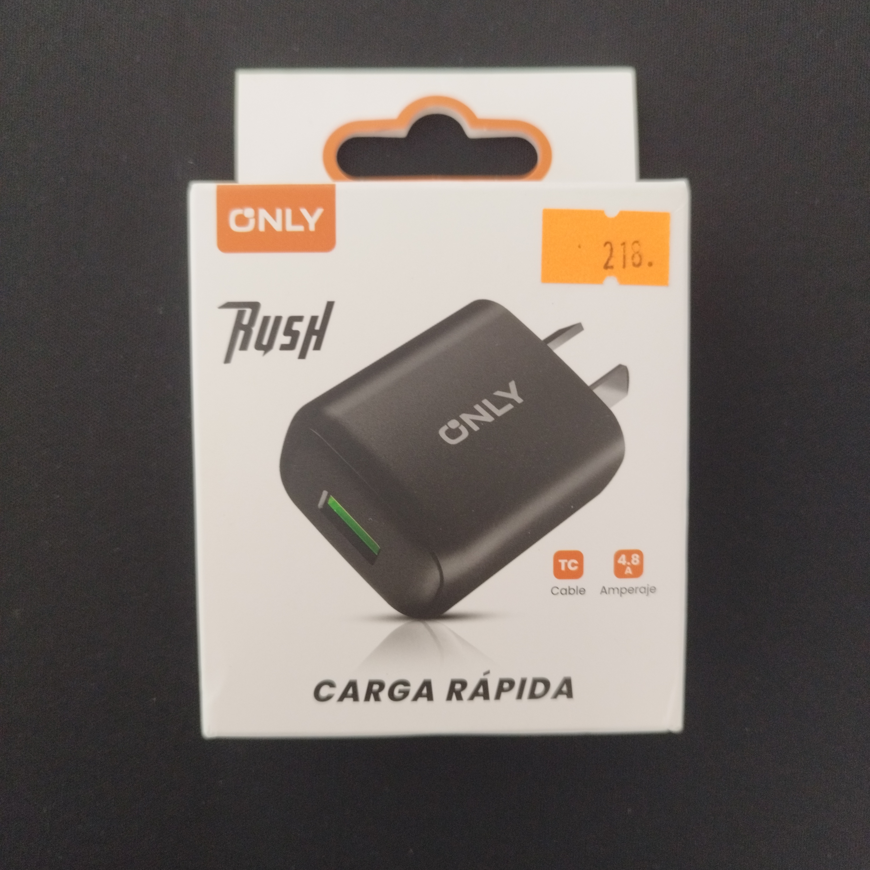 CARGADOR CELULAR ONLY TIPO C 4.8A CARGA RAPIDA