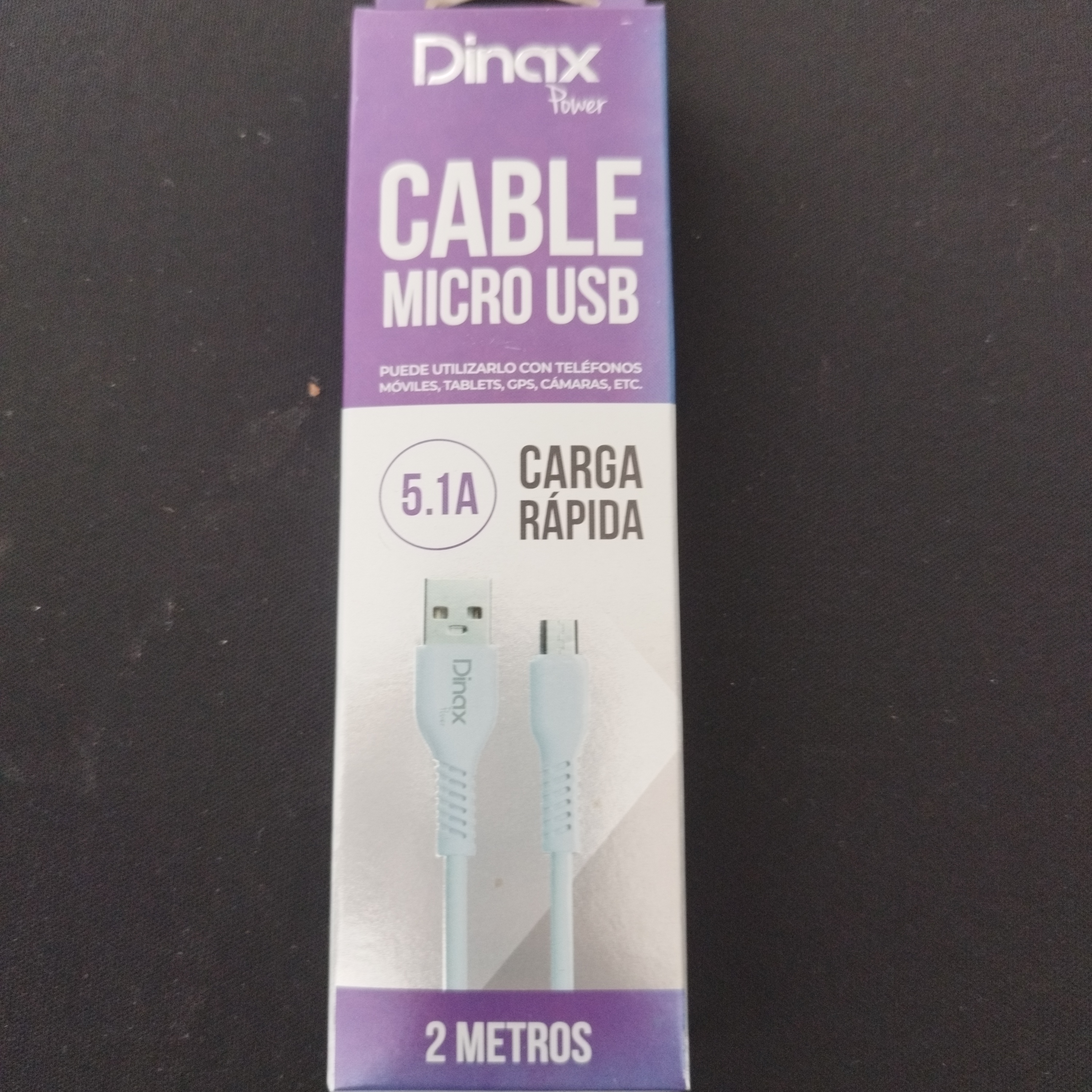 CABLE USB A MICRO USB DINAX 5.1A 2M LISO