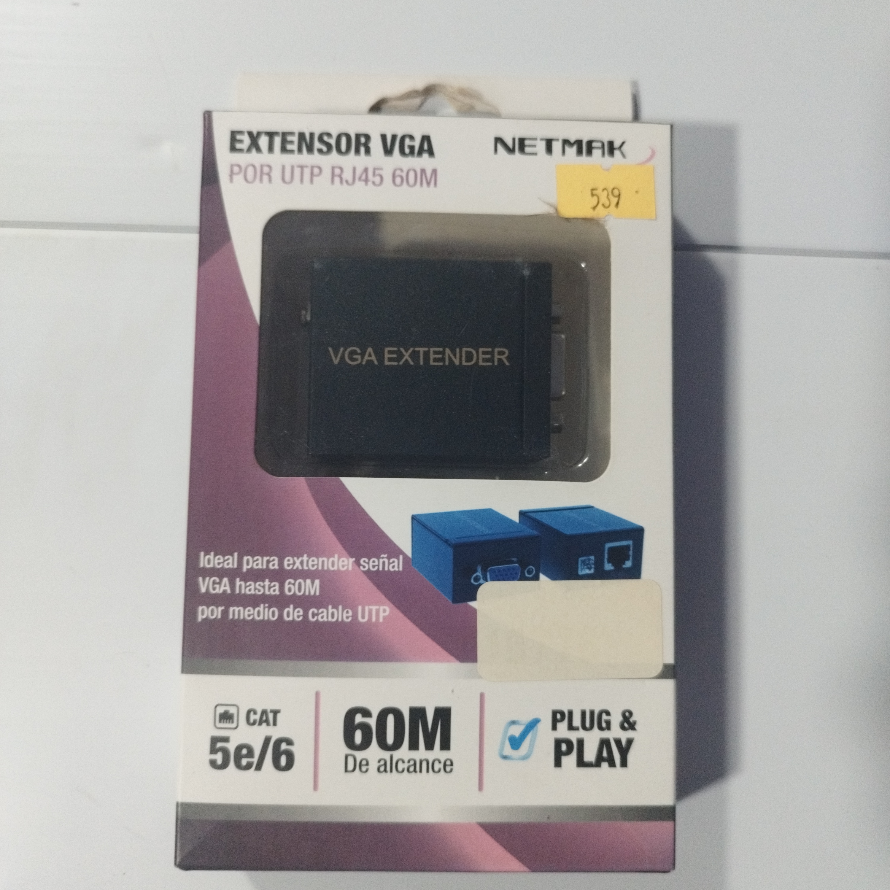 EXTENSOR DE VGA POR UTP NETMAK HASTA 60MTS