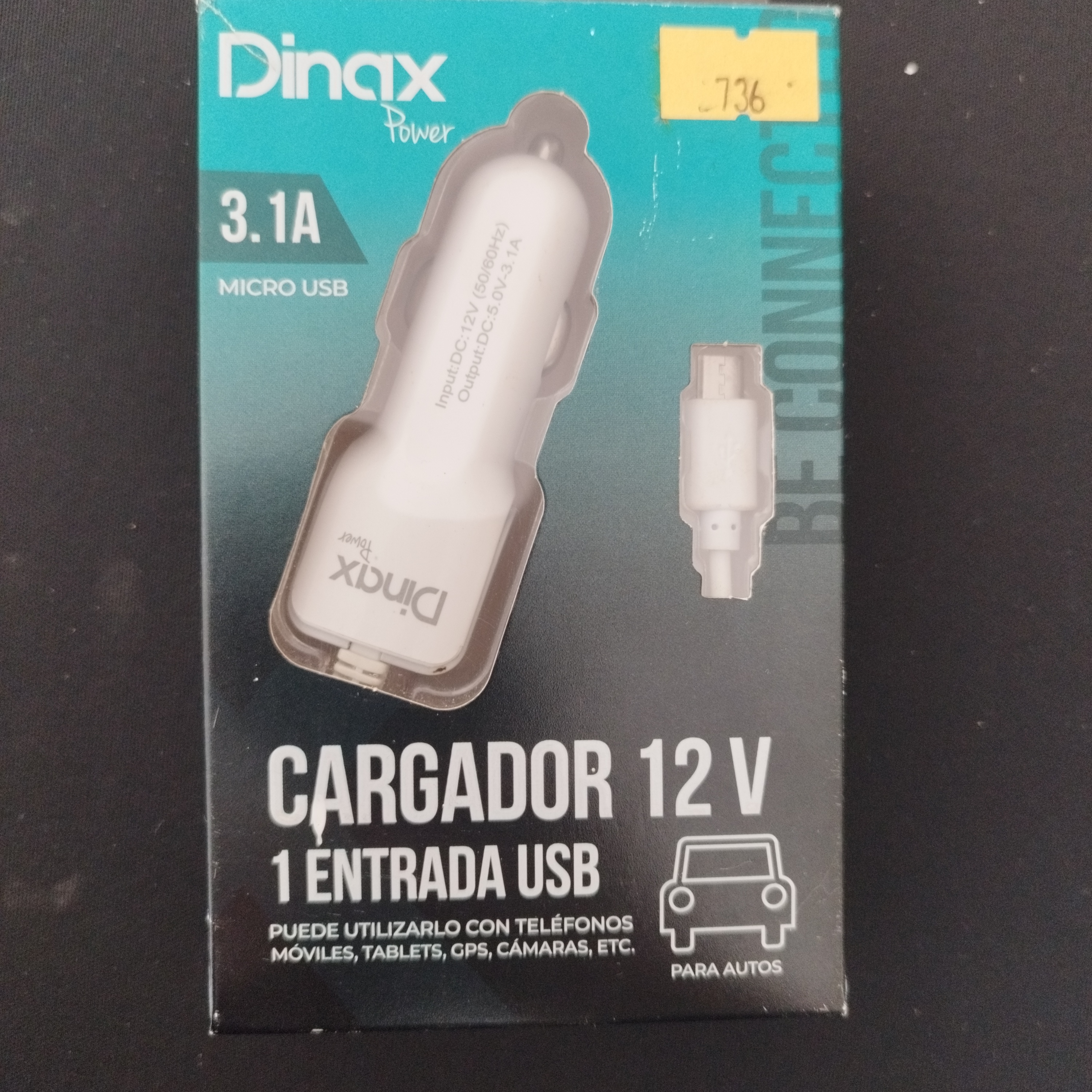 CARGADOR AUTO DINAX MICRO USB 3.1A DX-31AUTCAR