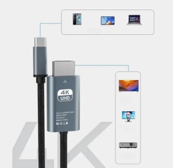 CABLE ADAPTADOR TIPO C A HDMI 1.8 MT 4K